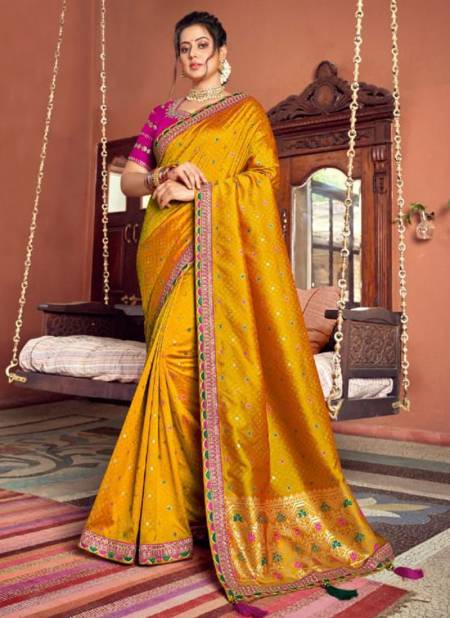 Mustard Colour NAKKASHI SARGAM New Designer Fancy Festive Wear Heavy Saree Collection 4264
